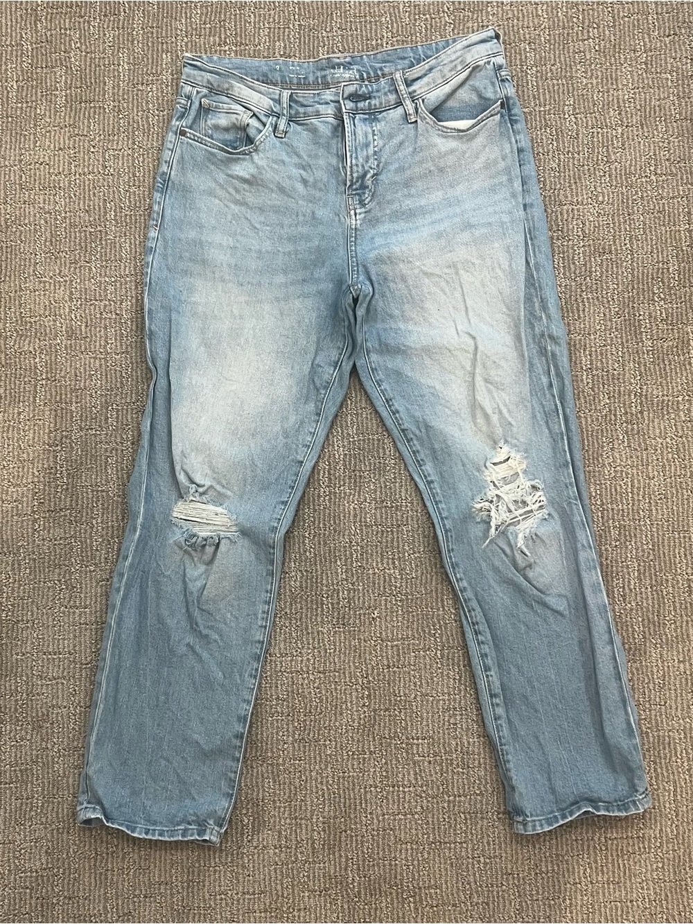 a.n.a Washed Light Blue Distressed Boyfriend Jeans